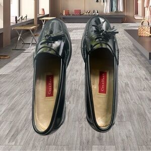 Cole Haan 10 D Black Leather Slip-On Loafers